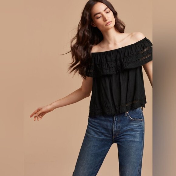 NWT Wilfred Aritzia Hollande off shoulder  Blouse in Ashen Grey XXS - Picture 8 of 16